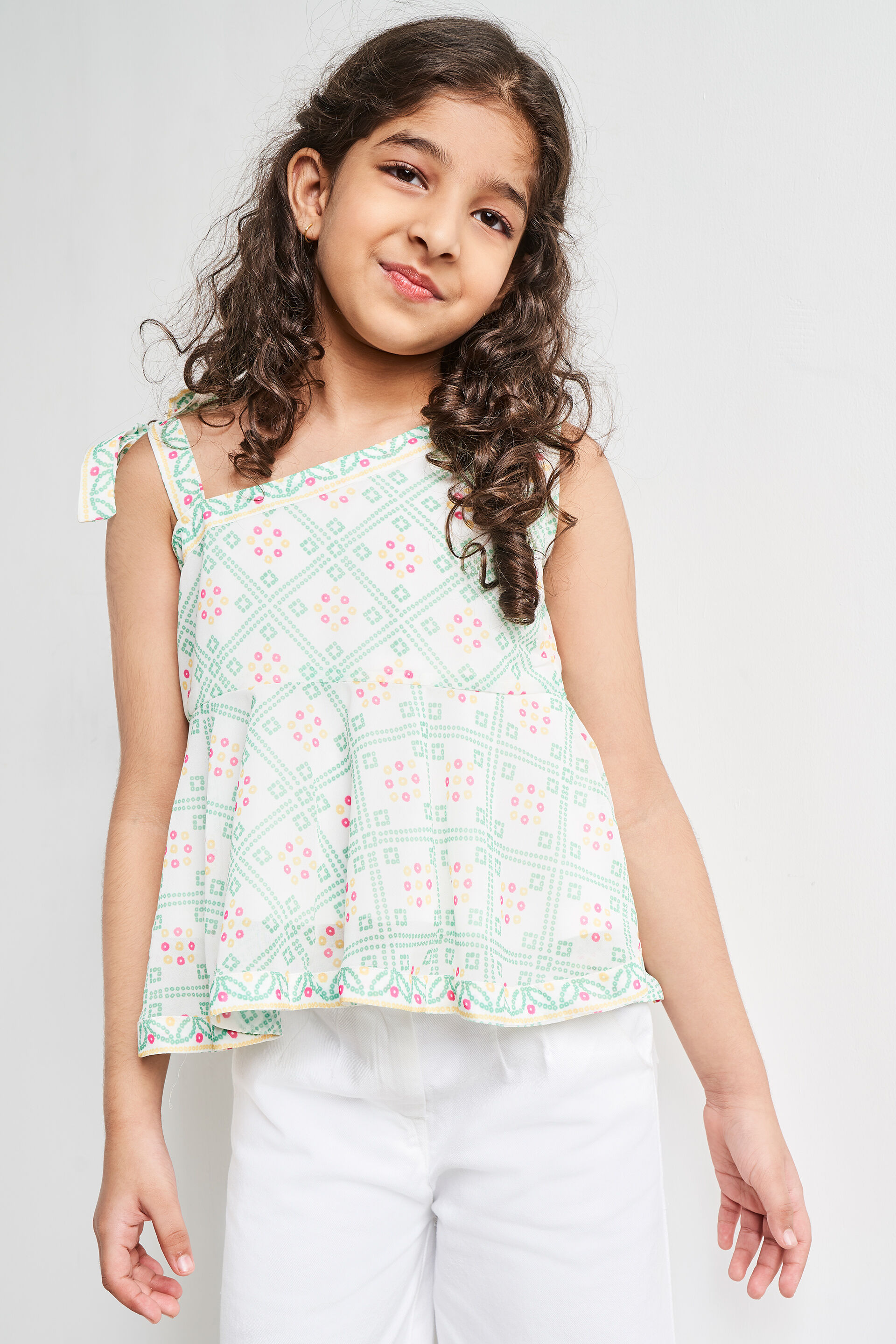 White Sleeveless Flared Top, White, image 2